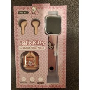 Hello Kitty TWS-S02 Watch & Earbuds Set Pink Acrylic Silicone Band
